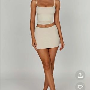 Rein Mini Skirt Cream - Babyboo Fashion